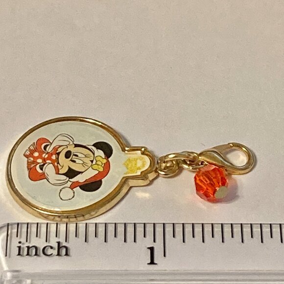 Vintage Disney Christmas Minnie Mouse Clip On Charm Bow Zipper Pull Santa Hat - Picture 8 of 8